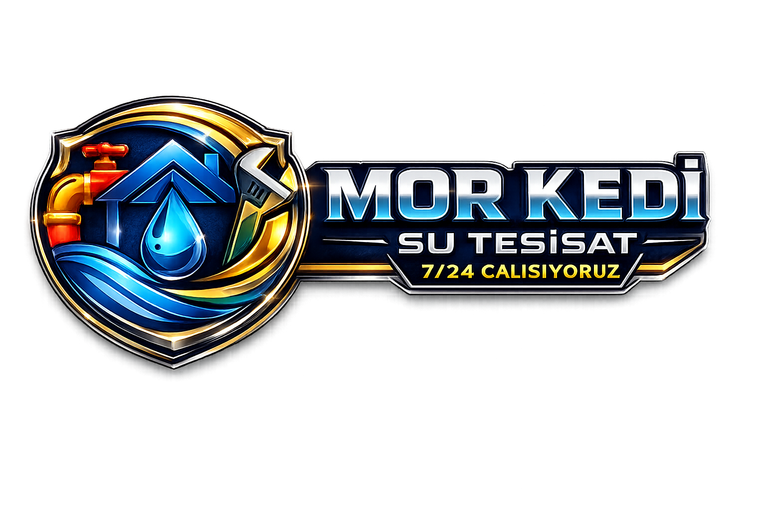 Mor Kedi Su Tesisat Logo